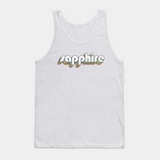 Sapphire - Retro Rainbow Typography Faded Style Tank Top